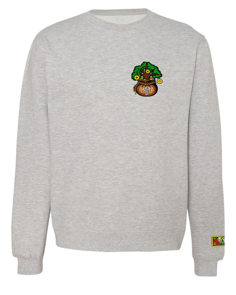 Crewneck Embroidered Front/Printed Back